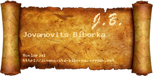 Jovanovits Bíborka névjegykártya